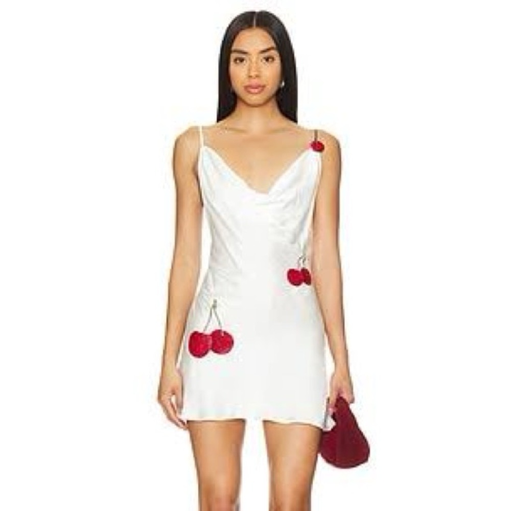 LESLIE AMON GALLI MINI BEADED CHERRY DRESS
